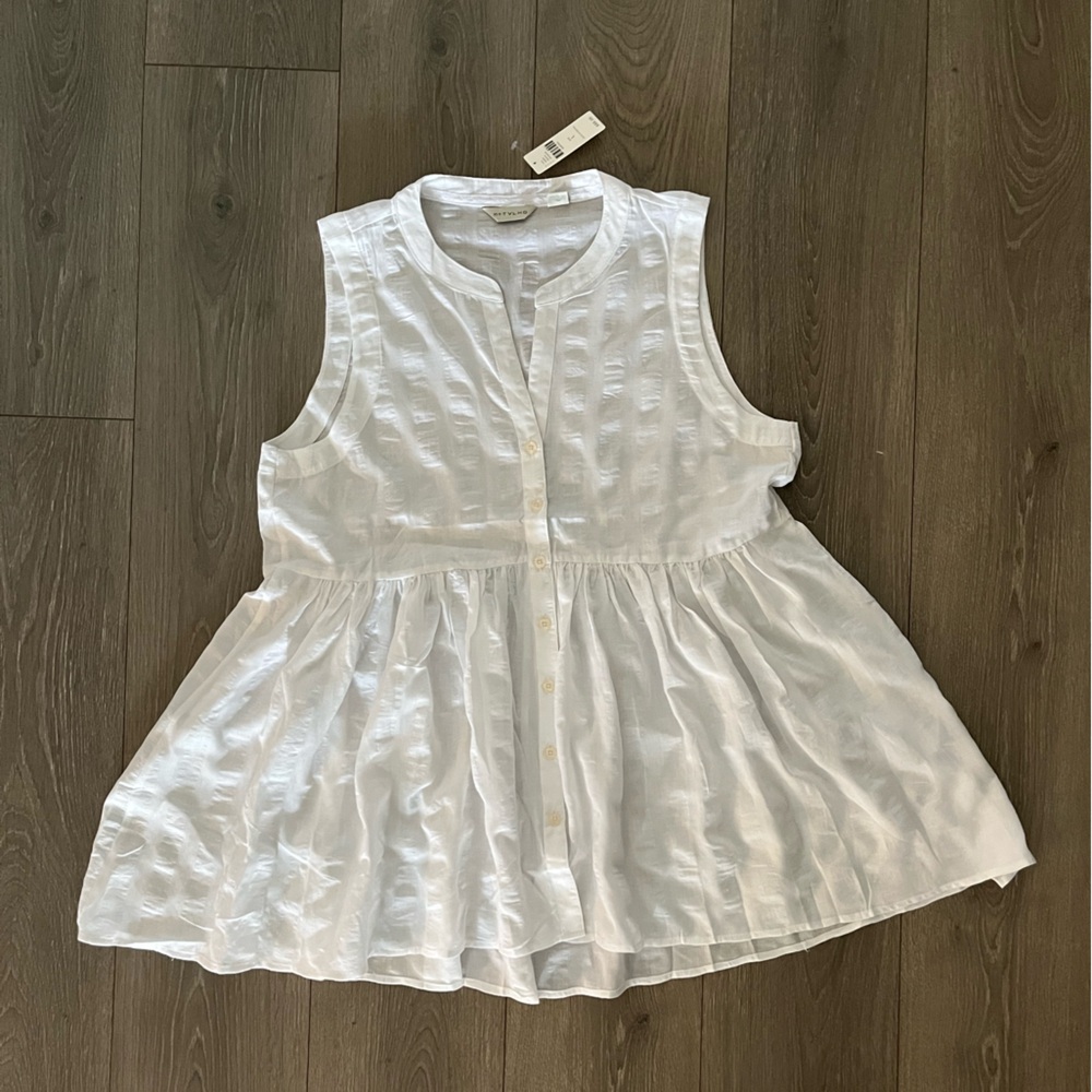 NWT Anthropologie x 11.1 TVLHO White Sleeveless Dress Size Large